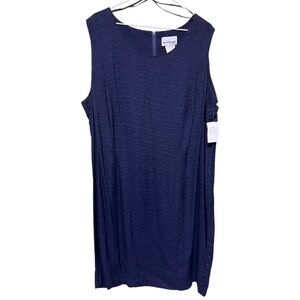 Vintage Womens Perceptions by Irene B Sleeveless Dress Navy Blue - Size: 24